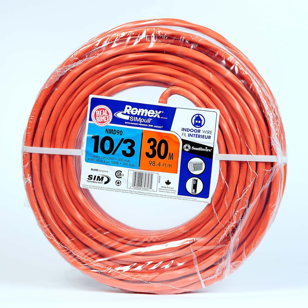 10/3 NMD90 30M Romex SIMpull Electrical Wire - Orange