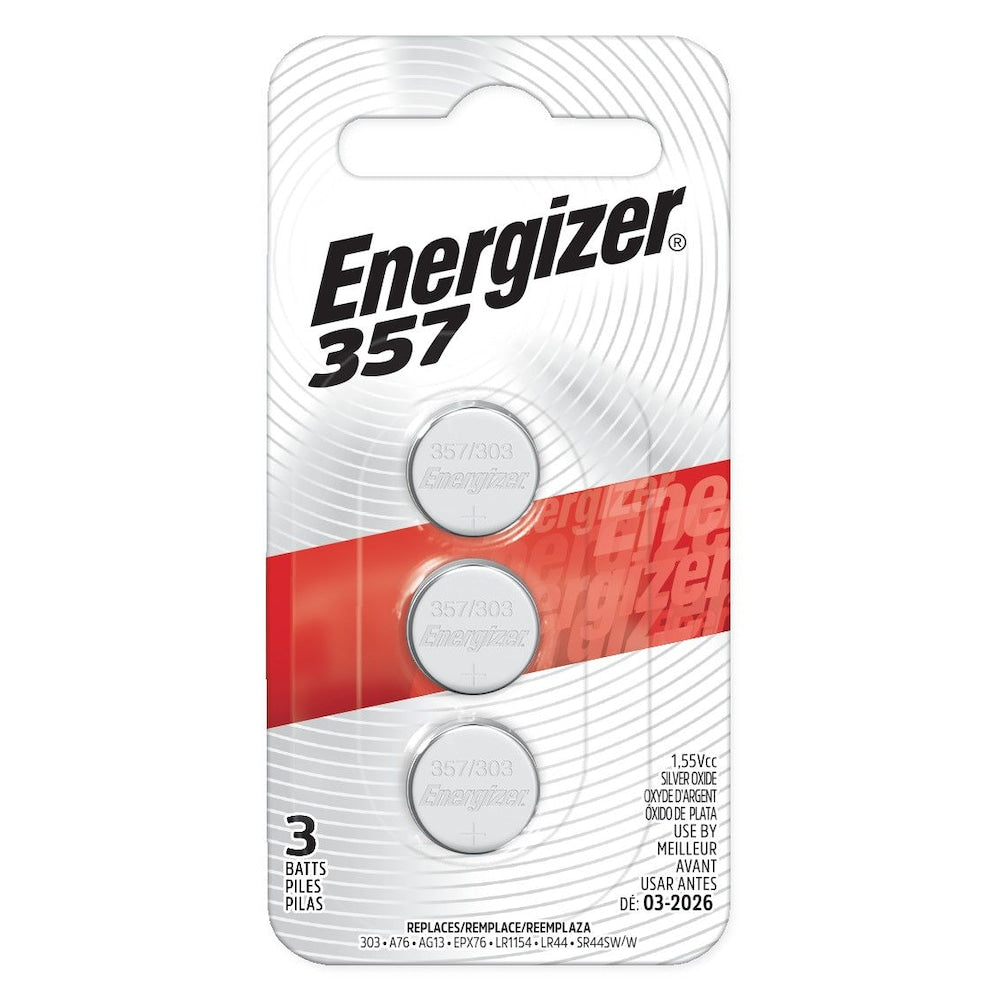 357/303 Silver Oxide Button Battery, 3 Pack