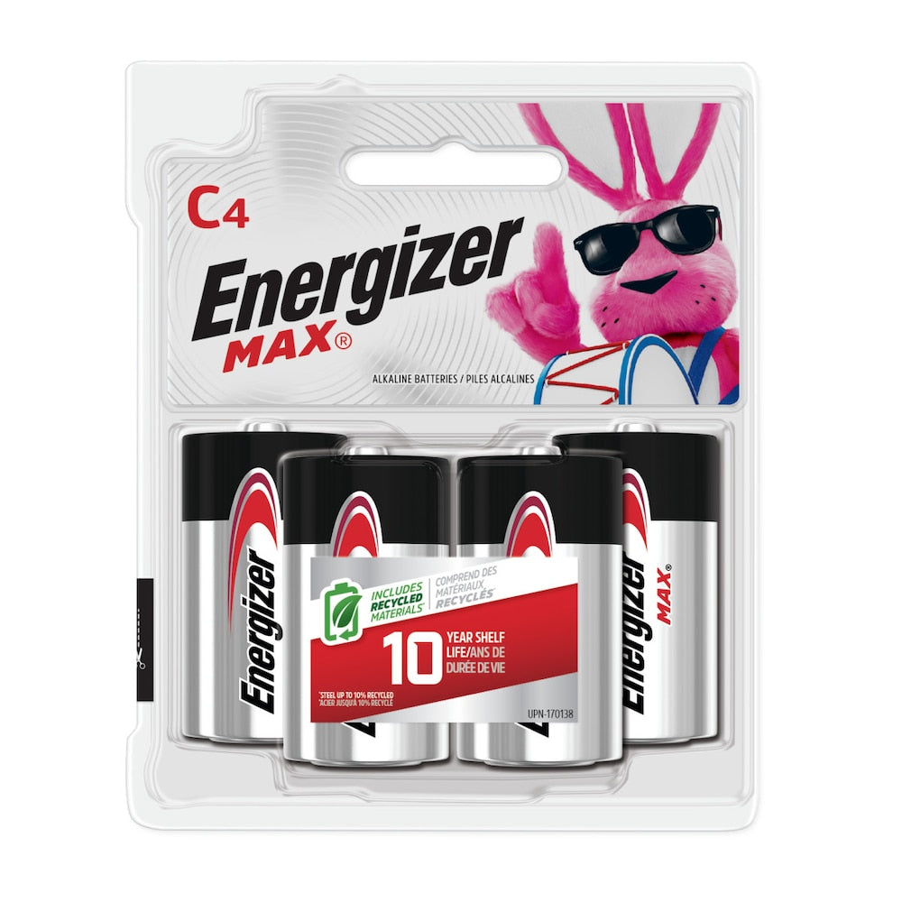 Piles Energizer MAX C (lot de 4), piles alcalines C