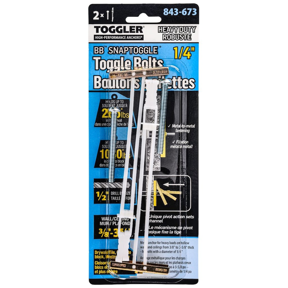 1/4-in Snaptoggle® Toggle Bolts - 2pcs