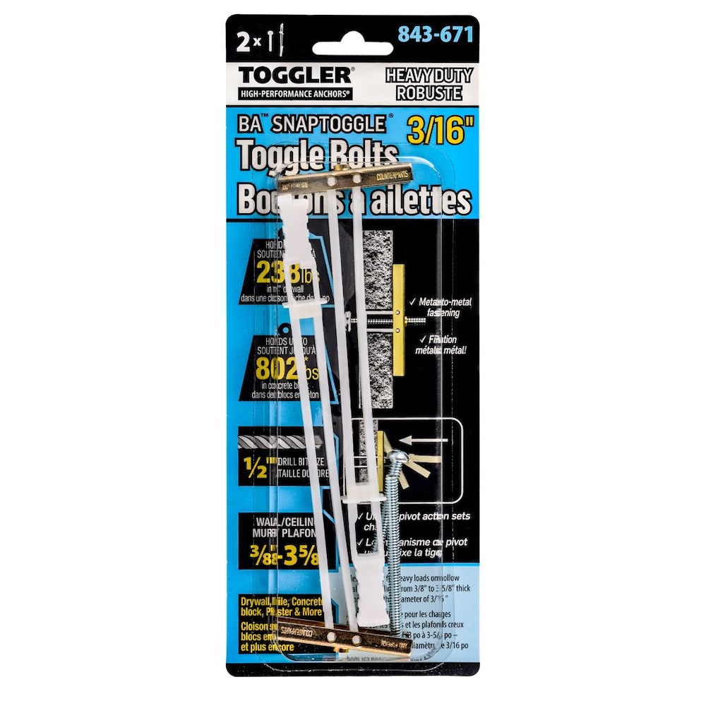 3/16-in Snaptoggle® Toggle Bolts - 2pcs