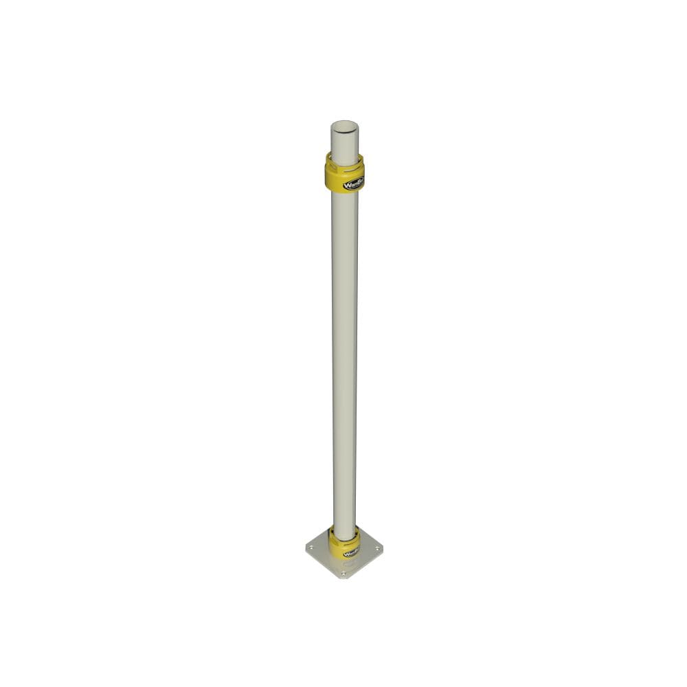 4-1/2 inch x 4-1/2 inch x 48 inch Hot-Dipped Galvanized Powder Coated White Steel Surface Mount for Fence Posts