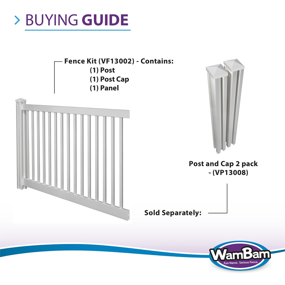 4 ft. H x 7 ft. W Premium Vinyl Yard and Pool Fence Panel with Post and Cap