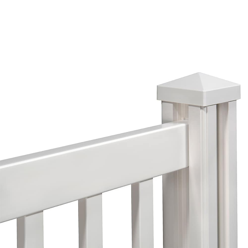 4 ft. H x 7 ft. W Premium Vinyl Yard and Pool Fence Panel with Post and Cap