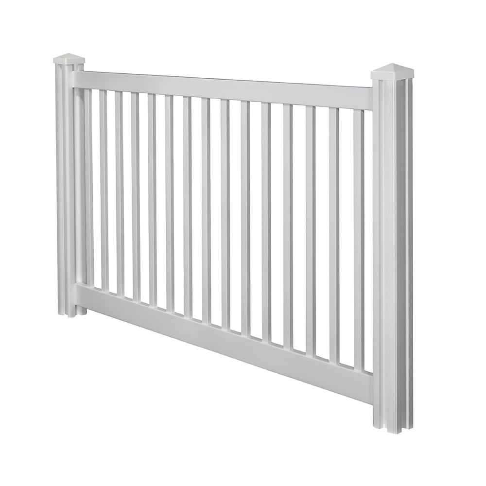 4 ft. H x 7 ft. W Premium Vinyl Yard and Pool Fence Panel with Post and Cap