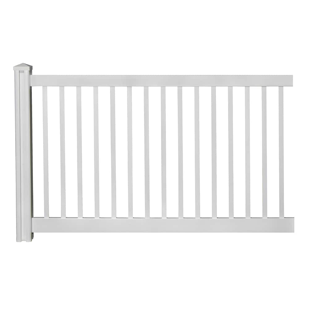 4 ft. H x 7 ft. W Premium Vinyl Yard and Pool Fence Panel with Post and Cap