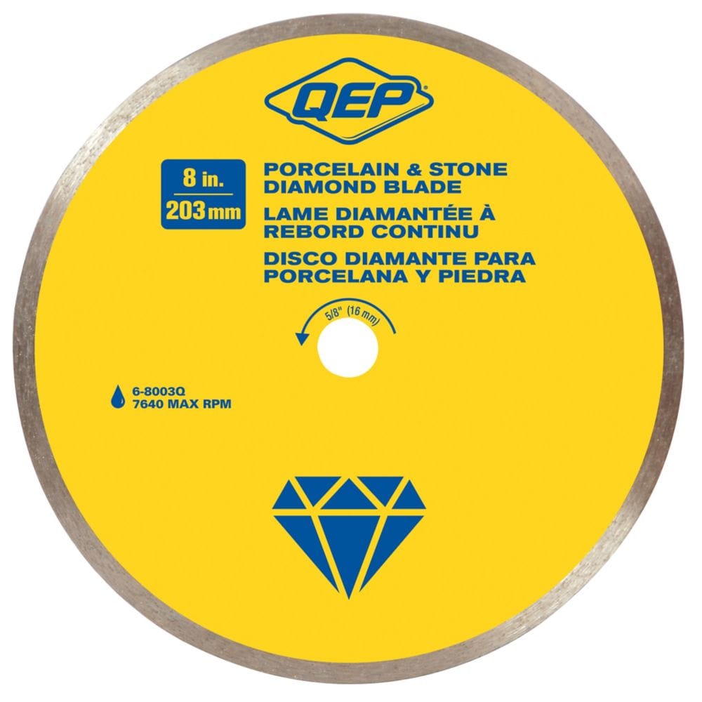8 Inches Diameter Continuous Rim Diamond Tile Saw Blade, 5/8 Inches Arbor, For Wet Cutting