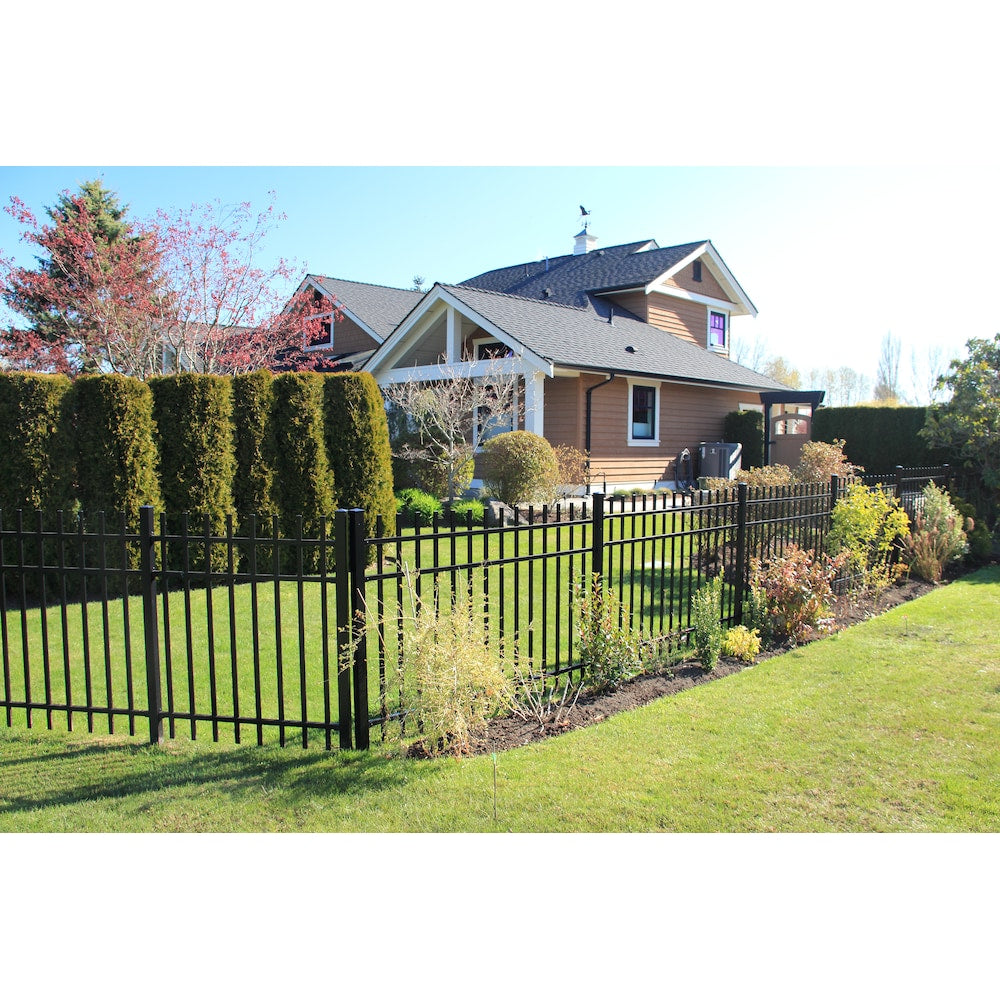 AquatinePLUS 4 ft. H Aluminum Metal Soft Surface Fence Post in Black for Pool Fencing