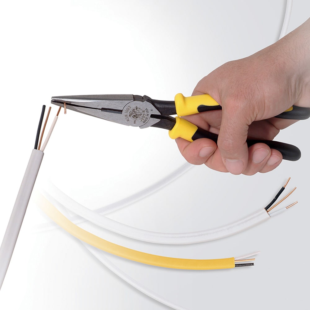 8-inch Journeyman Heavy Duty Long Nose Side Cutting Pliers with Skinning Hole