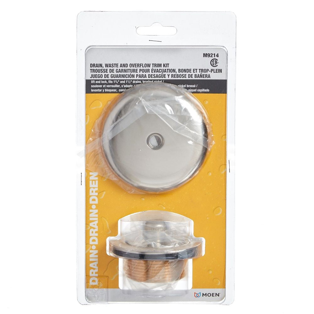 Lift And Lock Drain, Waste And Overflow Trim Kit In Brushed Nickel
