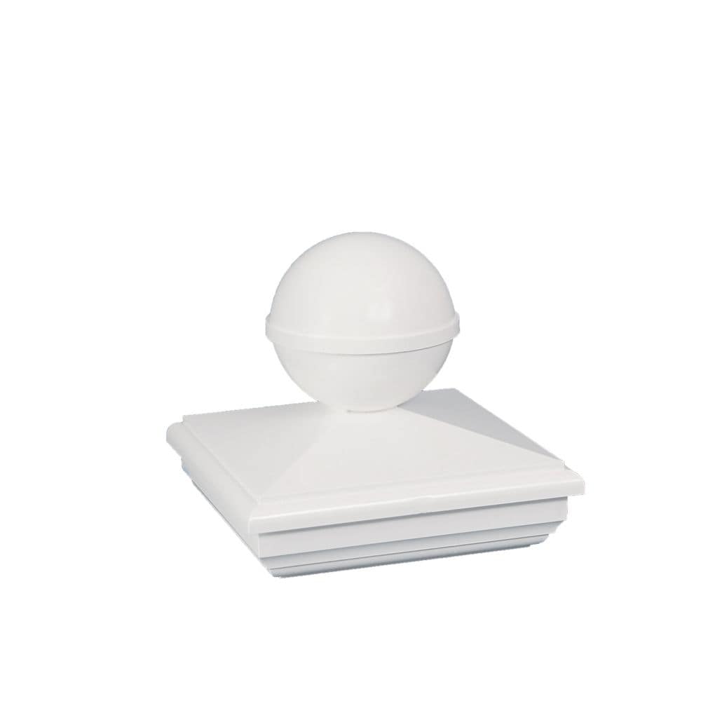 4" x 4" PVC New England Ball Post Cap White
