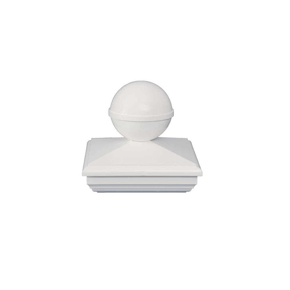 5" x 5" PVC New England Ball Post Cap White