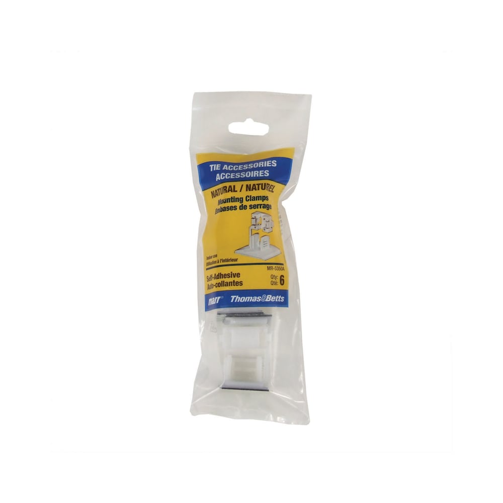 Serre-câble autocollant en nylon naturel (Sac de 6 unités)