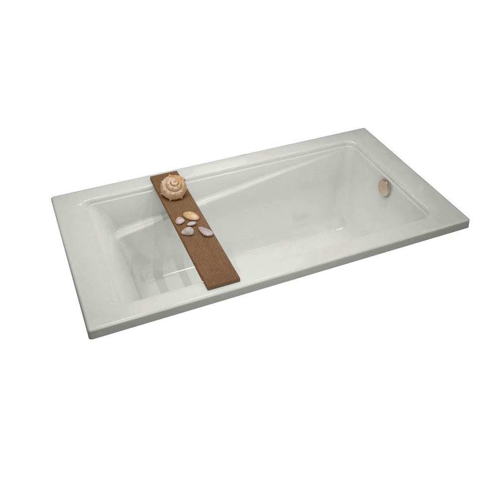 Baignoire rectangulaire en acrylique Loft 60L x 32W x 20H en blanc avec accoudoir intégré