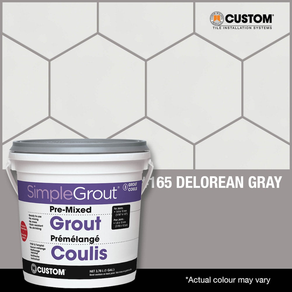 SimpleGrout #165 Delorean Gray 1 Qt. Pre-Mixed Grout