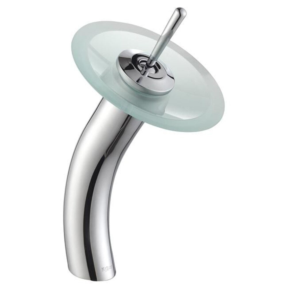 Single Hole 1-Handle Waterfall-Flow Bathroom Faucet in Chrome with Lever Handle