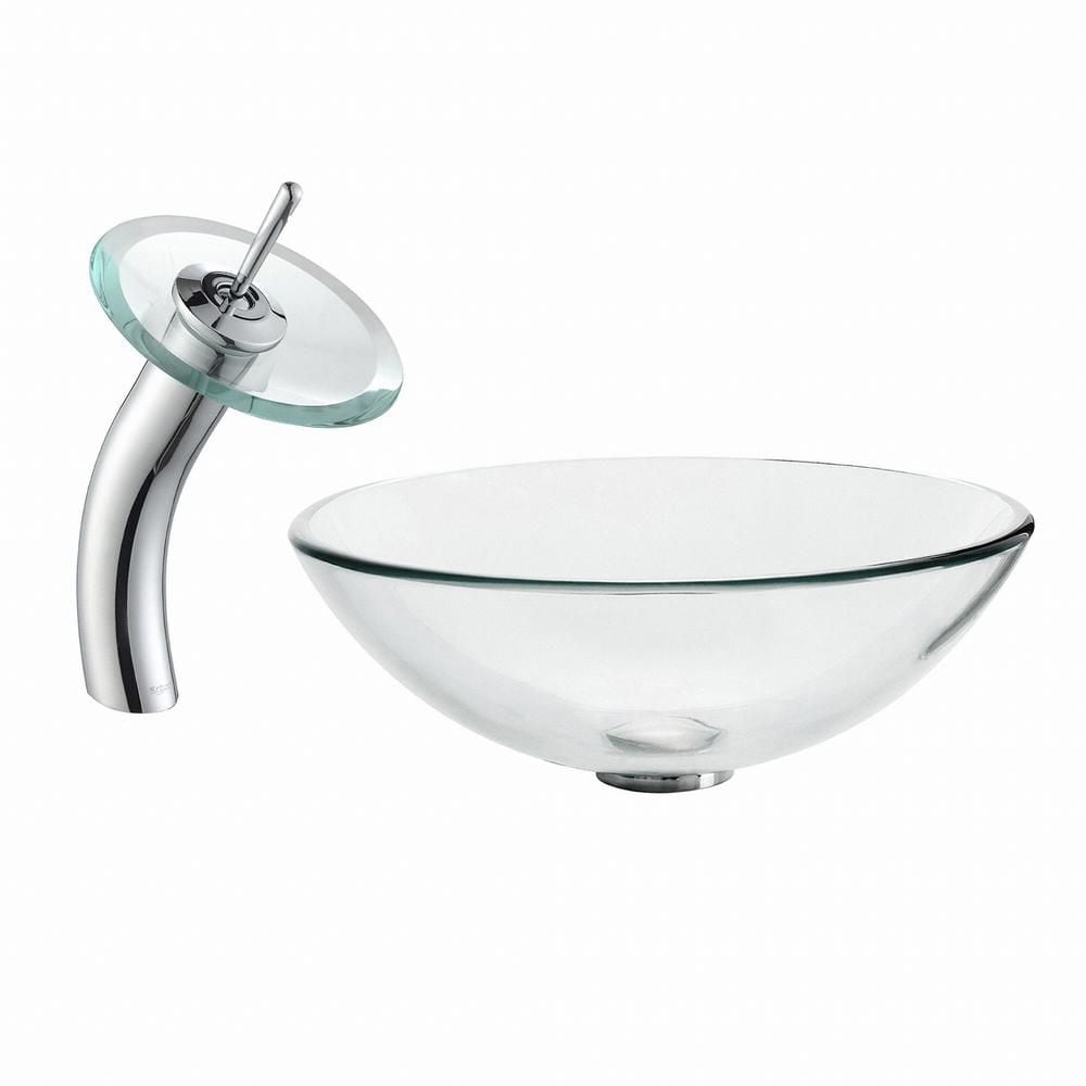 Single Hole 1-Handle Waterfall-Flow Bathroom Faucet in Chrome with Lever Handle