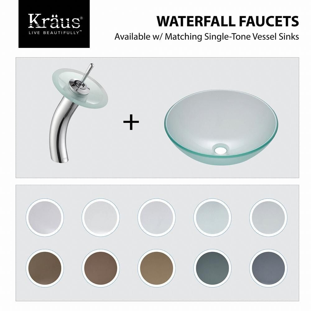 Single Hole 1-Handle Waterfall-Flow Bathroom Faucet in Chrome with Lever Handle