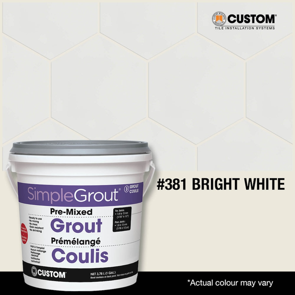 SimpleGrout #381 Bright White 1 Gal. Pre-Mixed Grout