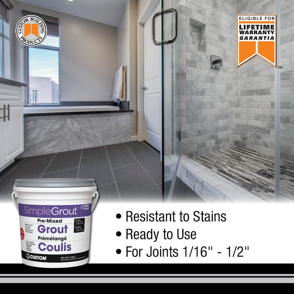 Coulis pré-mélangé SimpleGrout #165 Delorean Gray 1 pinte
