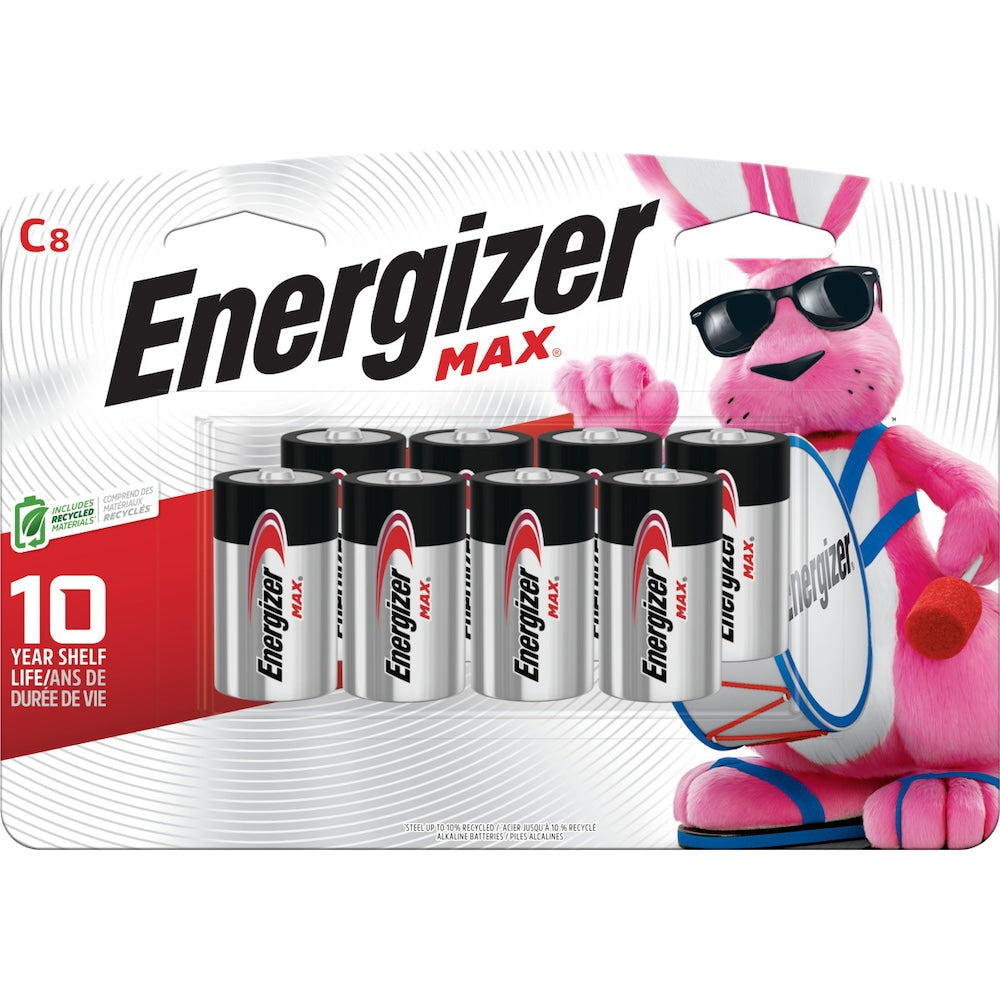 Piles Energizer MAX C (paquet de 8), piles alcalines C