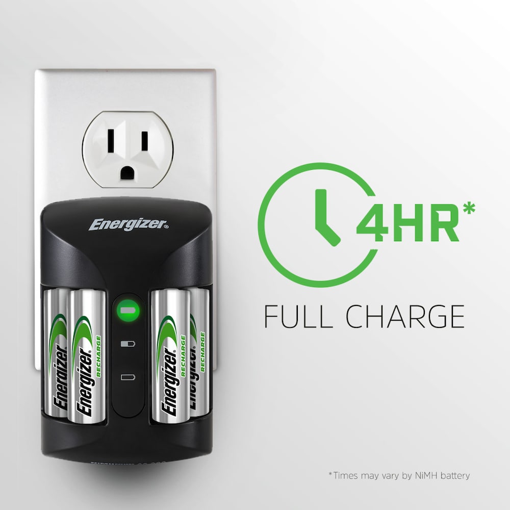Chargeur de piles rechargeables AA et AAA Energizer (Recharge Pro) + 4 piles rechargeables AA NiMH