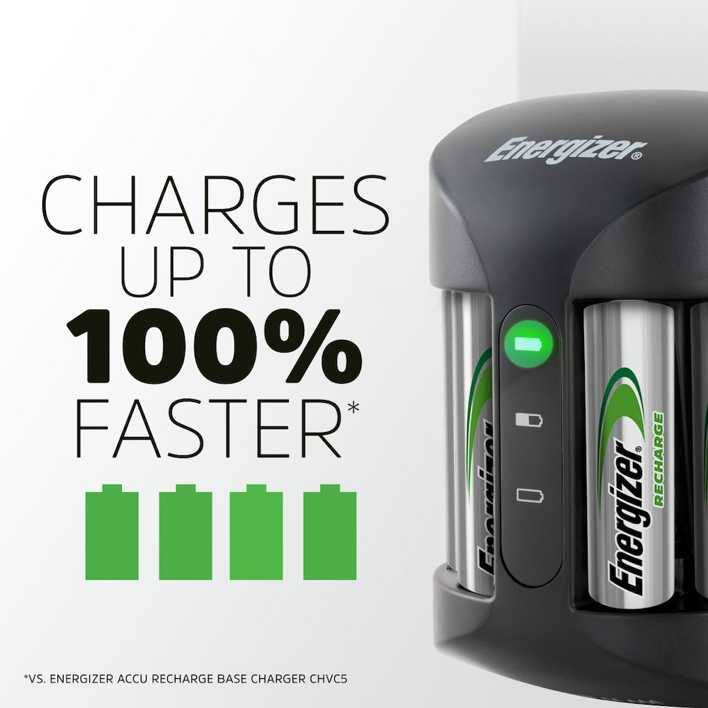 Chargeur de piles rechargeables AA et AAA Energizer (Recharge Pro) + 4 piles rechargeables AA NiMH