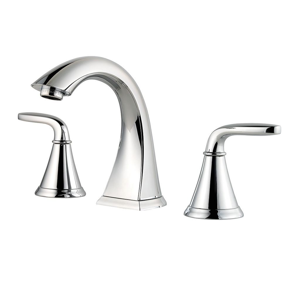 Robinet de lavabo de salle de bain à 2 poignées et à large bec de 8 pouces en chrome poli Pasadena