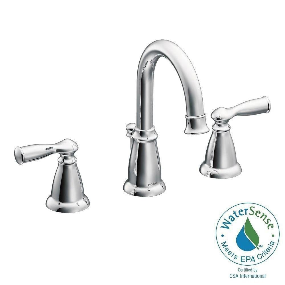 Robinet de lavabo de salle de bain à 2 poignées Banbury de 8 à 16 pouces en chrome (vidange et valve incluses)