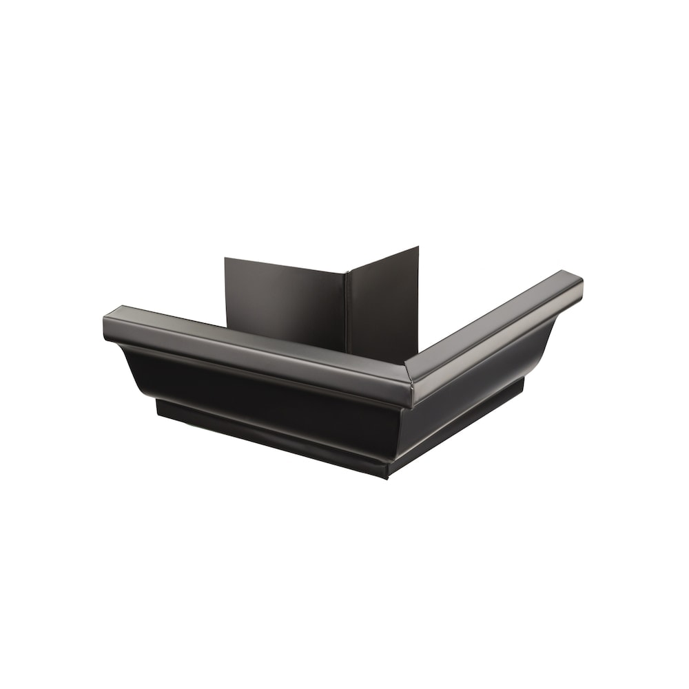 Gouttière d'angle extérieure en aluminium de 5 pouces (gouttière) à onglet en noir