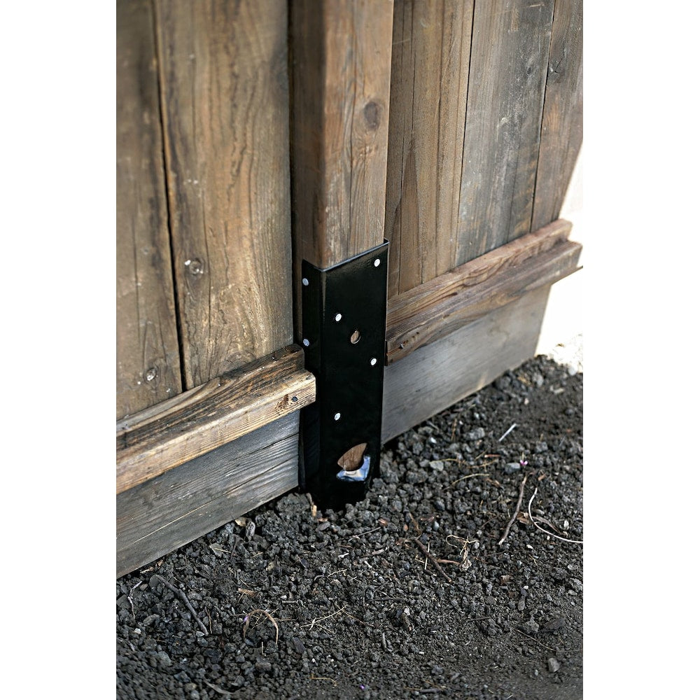 E-Z Mender 12-Gauge Black Powder-Coated Mender Plate for 4x4 Wood Post