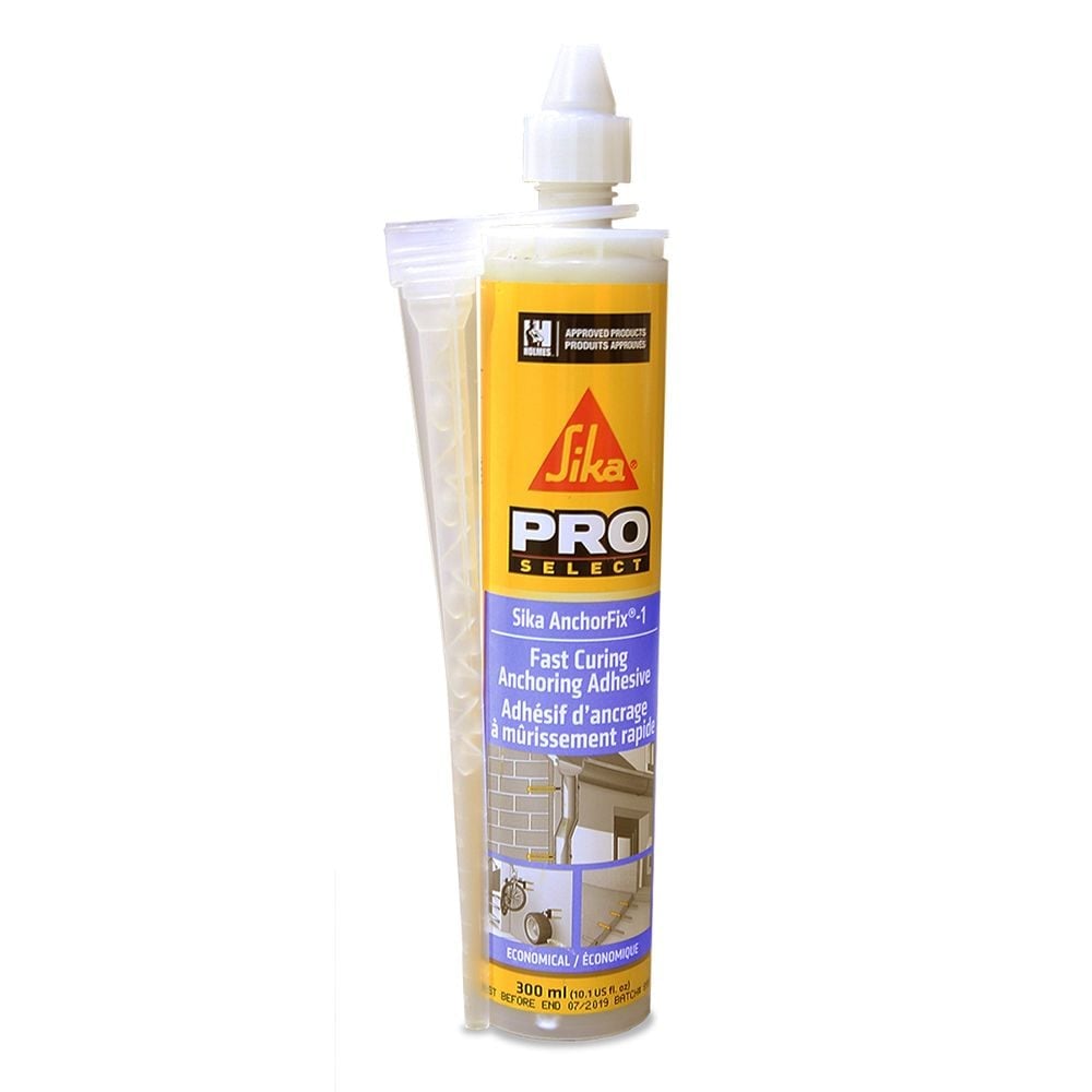 Sika AnchorFix-1, 300 ml, adhésif d'ancrage à durcissement rapide – Idéal pour les barres d'armature, les tiges filetées et les boulons