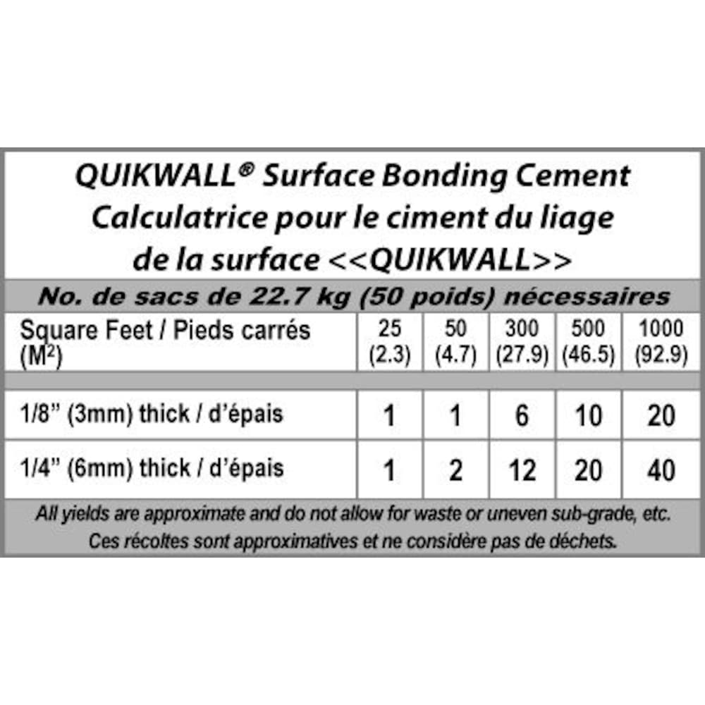 Ciment de liaison de surface QUIKWALL 22,7 kg