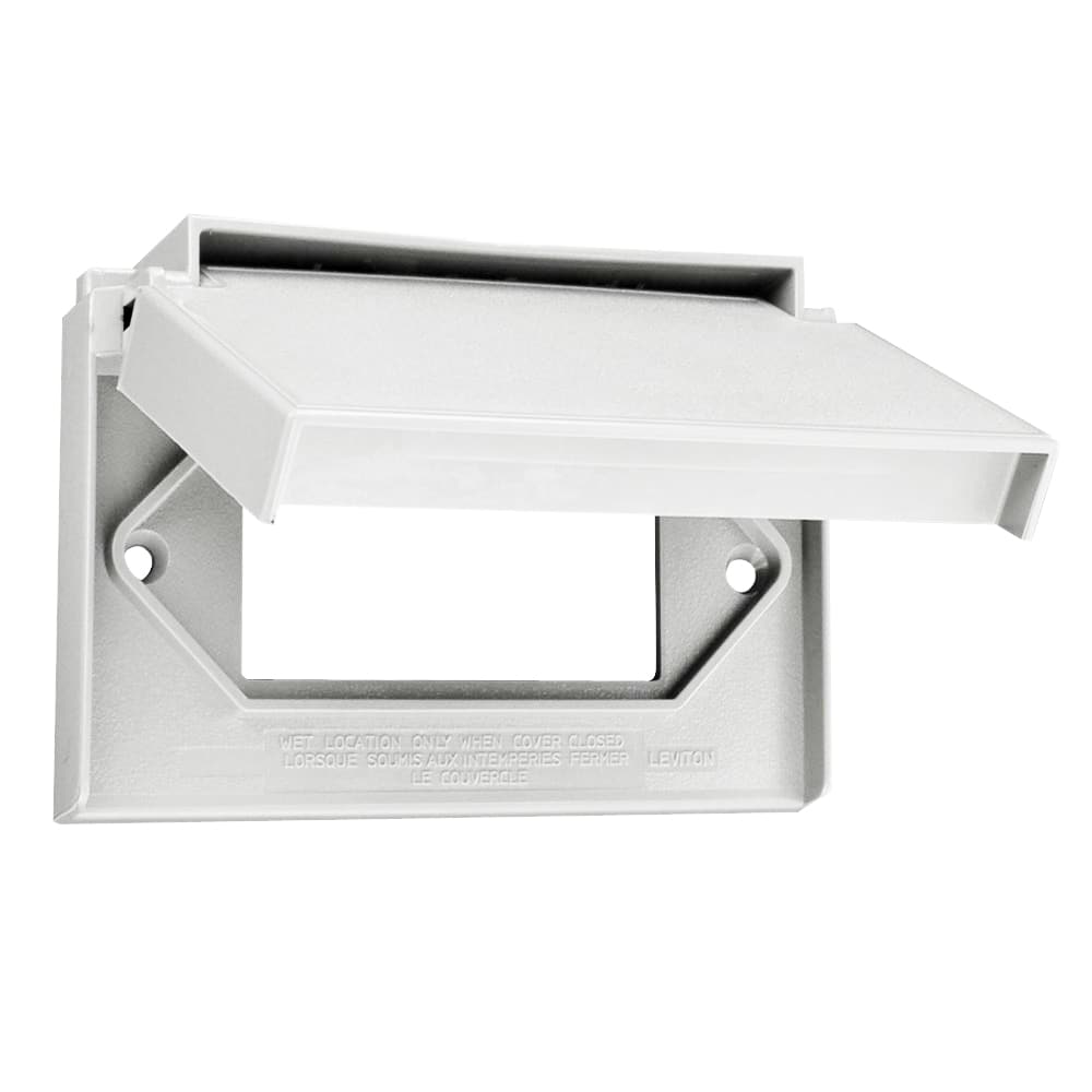 Decora 1-Gang GFCI Weather-Resistant with Horizontal Electrical Box Cover, White