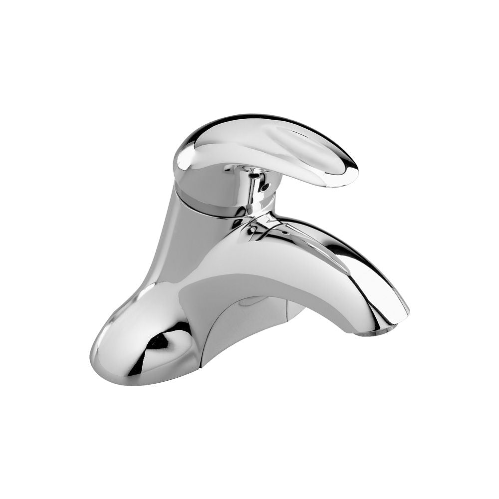Robinet de salle de bain à arc bas à poignée unique Reliant 3 Centerset (4 pouces) en chrome (valve et drain inclus)