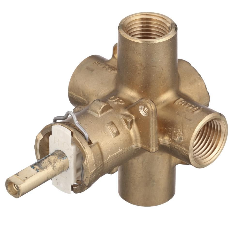 Brass Rough-In Posi-Temp Pressure-Balancing Cycling Tub and Shower Valve w/ 1/2-Inch IPS Connection