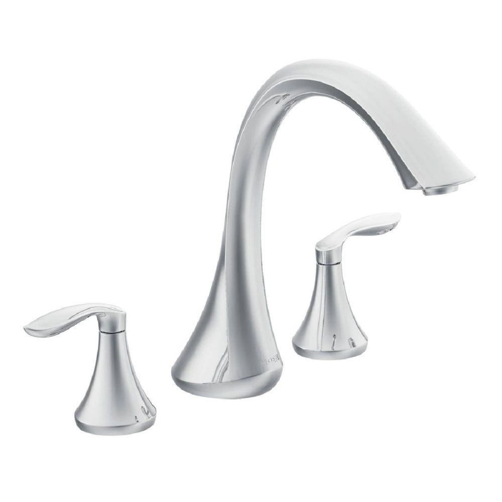 Ensemble de garniture de robinet de baignoire romaine à 2 poignées Eva en chrome (robinet non inclus)