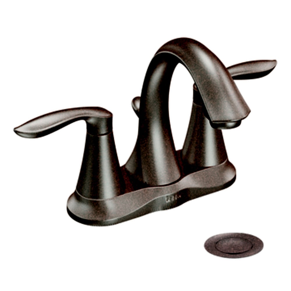 Robinet de lavabo de salle de bain central à 2 poignées Eva de 4 pouces en bronze huilé