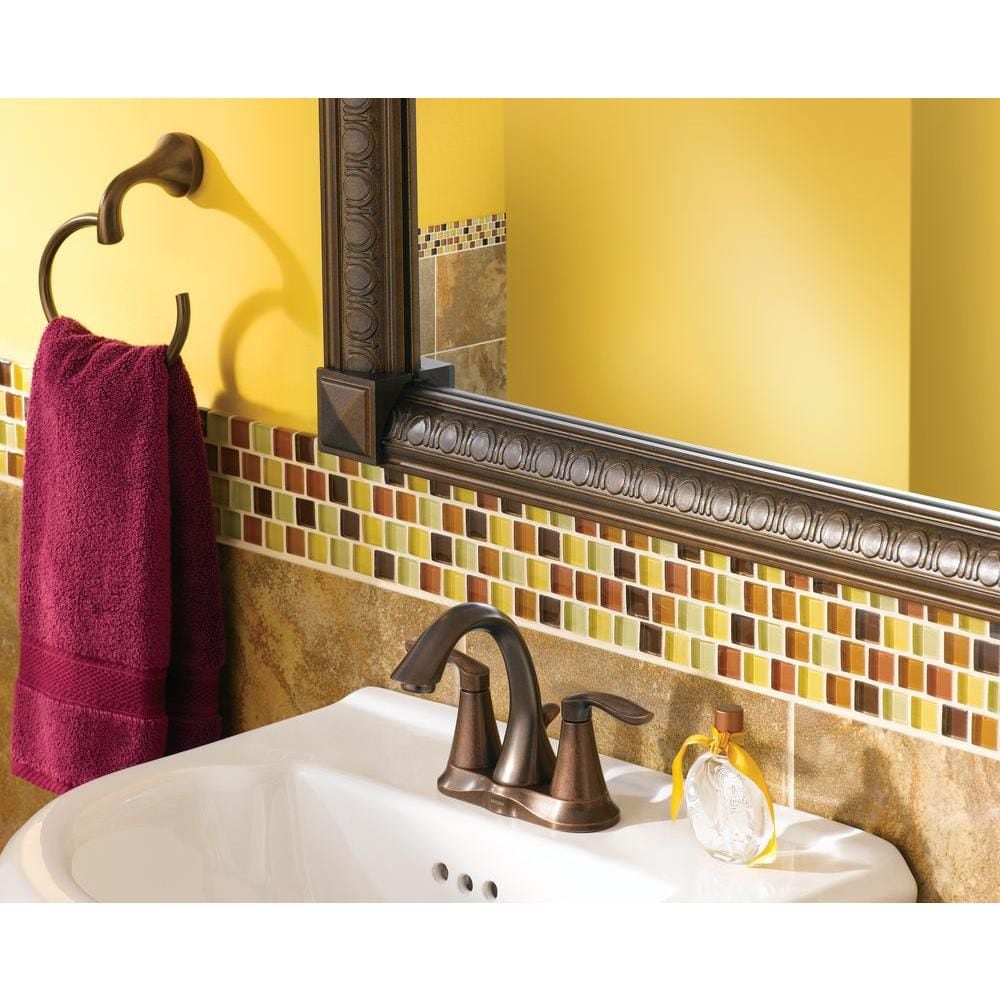 Robinet de lavabo de salle de bain central à 2 poignées Eva de 4 pouces en bronze huilé
