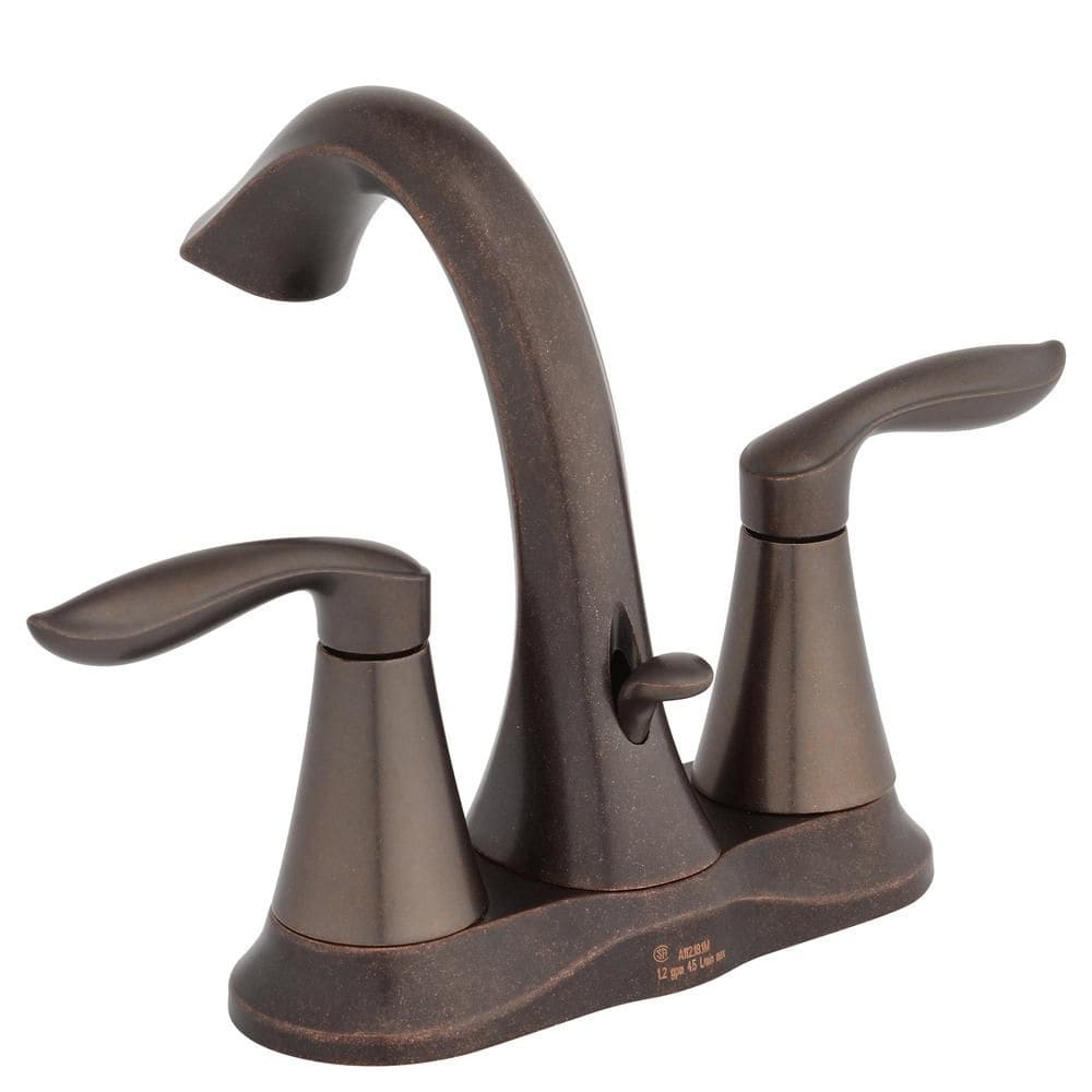 Robinet de lavabo de salle de bain central à 2 poignées Eva de 4 pouces en bronze huilé