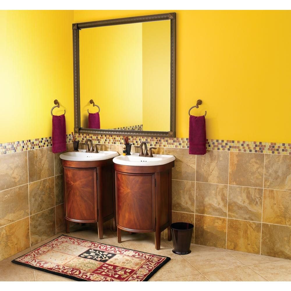 Robinet de lavabo de salle de bain central à 2 poignées Eva de 4 pouces en bronze huilé