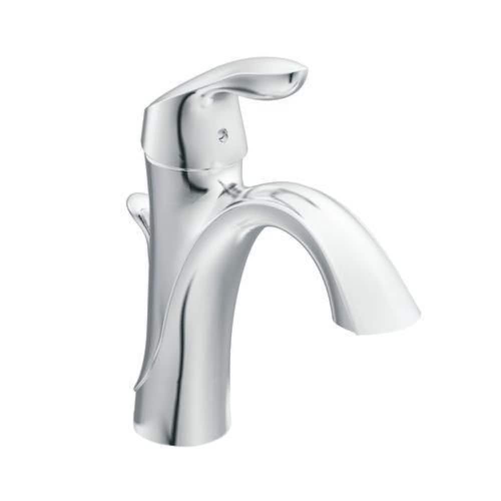 Robinet de lavabo de salle de bain à poignée unique Eva de 4 pouces avec plaque de pont en chrome (vidange et valve incluses)