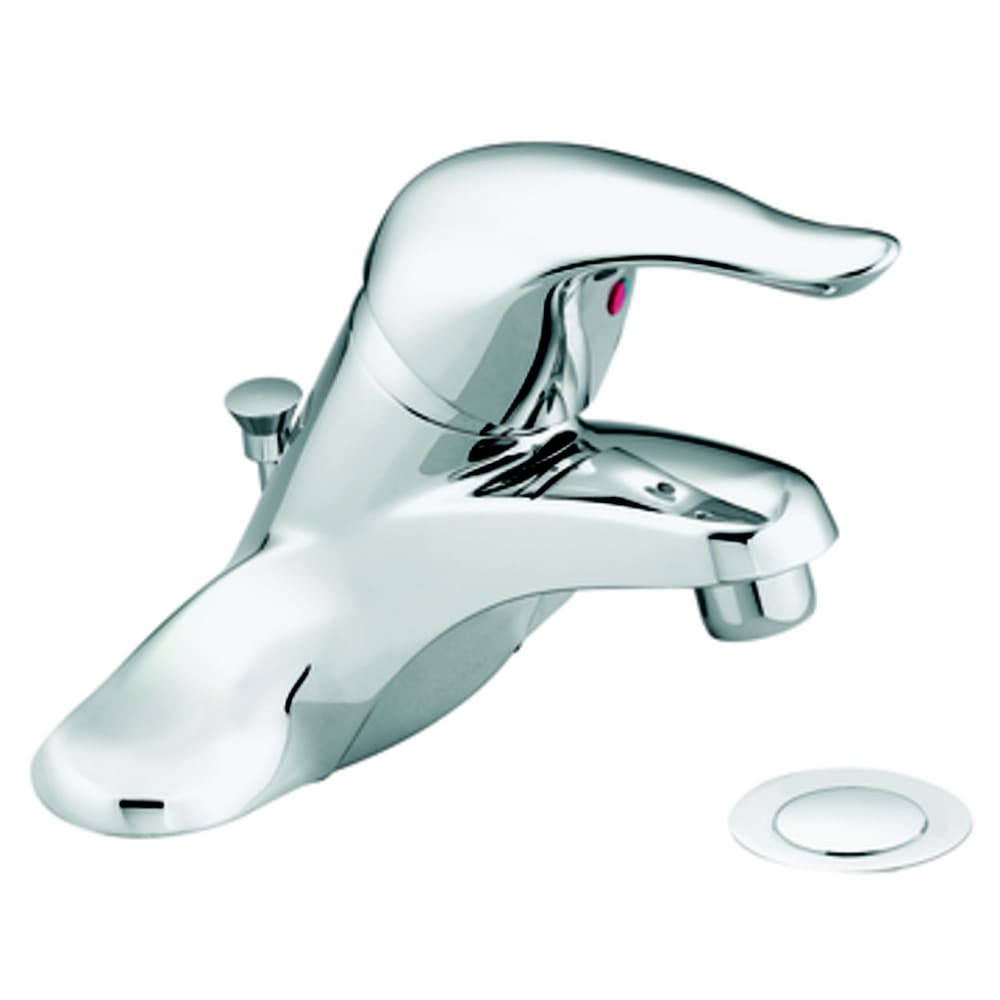 Robinet de lavabo de salle de bain à poignée unique de 4 pouces à ensemble central Chateau en chrome (drain et valve inclus)