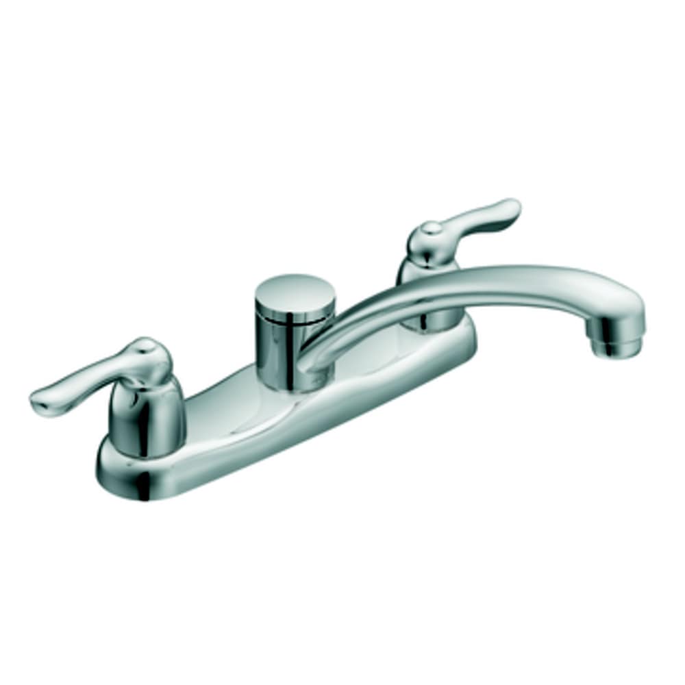 Robinet de cuisine standard à 2 poignées et à arc bas Chateau en chrome