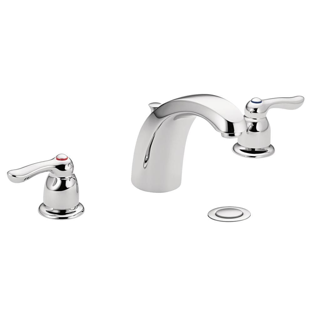 Robinet de lavabo de salle de bain à 2 poignées Chateau de 8 à 16 pouces en chrome (drain et valve inclus)