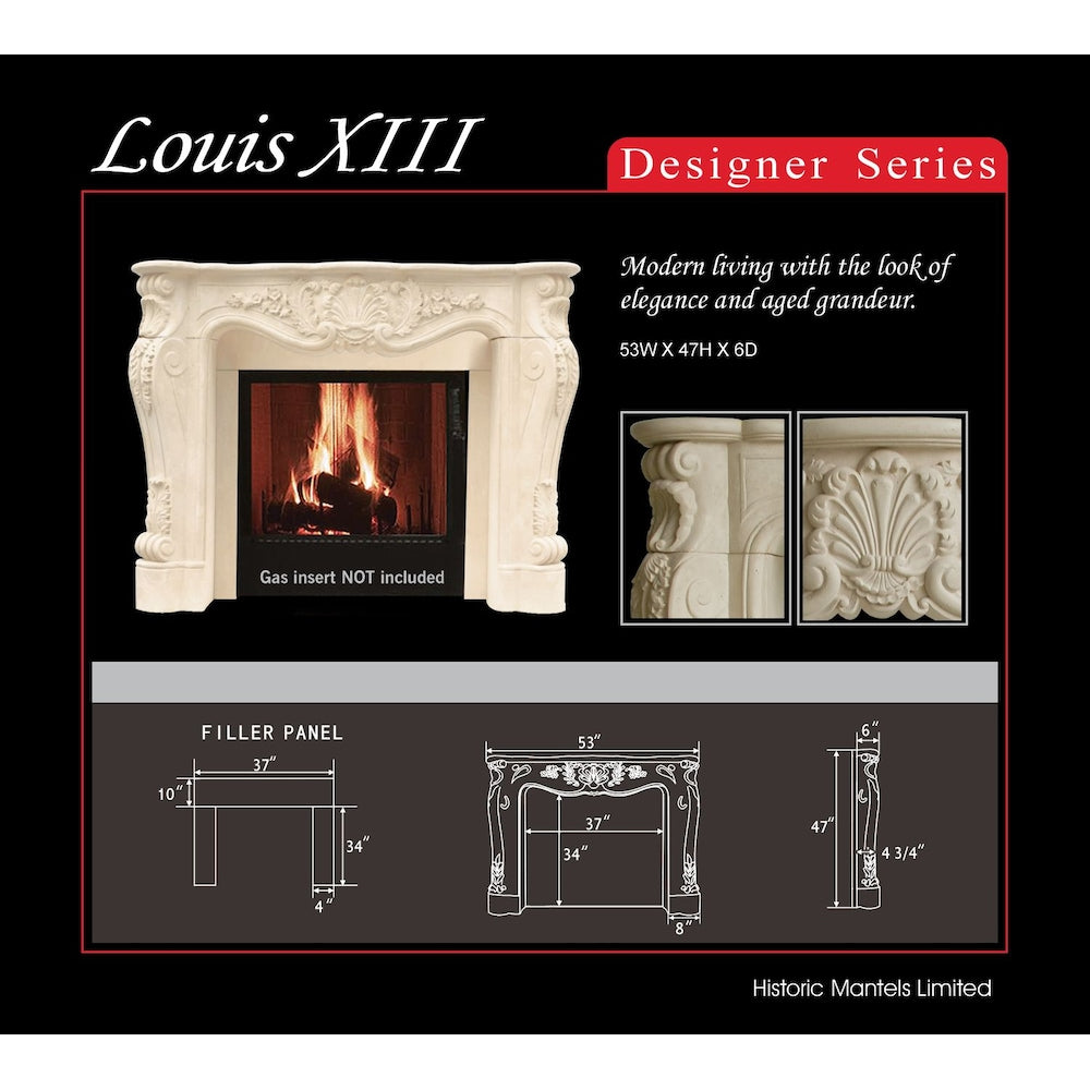 Cheminée en pierre reconstituée de la série Designer Louis XIII