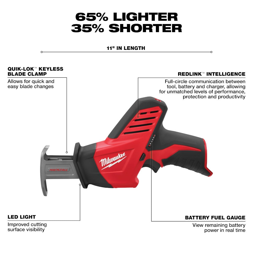 Scie alternative sans fil M12 12 V Lithium-Ion HACKZALL (outil uniquement)