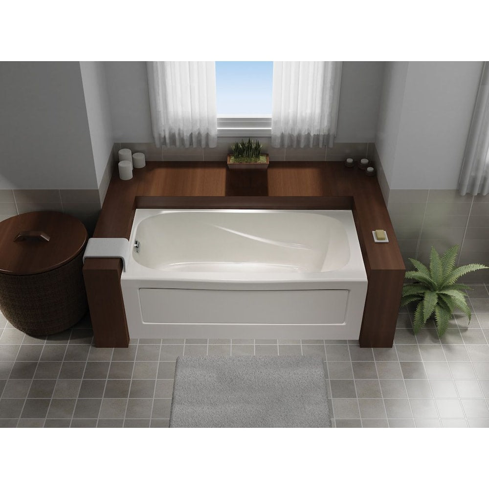 Baignoire rectangulaire en acrylique Tucson de 60 po de long x 32 po de large x 20 po de haut, drain à droite, profondeur de trempage de 13 po, blanche