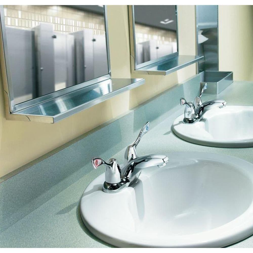 Robinet de lavabo de salle de bain commercial à 2 poignées de 4 pouces en chrome (vidange et valve incluses)
