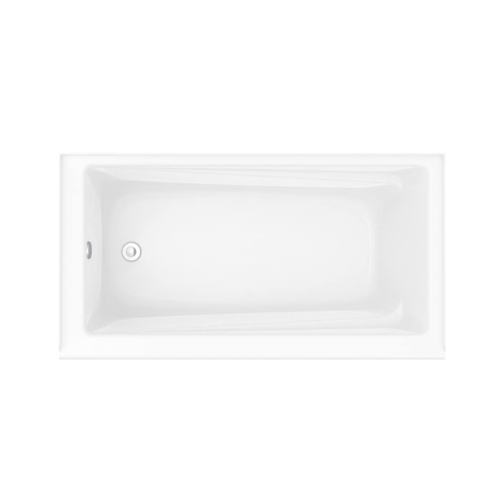 Ensemble de baignoire-douche Utile 60 po L x 30 po l x 80,5 po H avec baignoire en acrylique avec drain à gauche, 1 étagère en verre et cadre/mur de baignoire au fini mat Origin Arctik